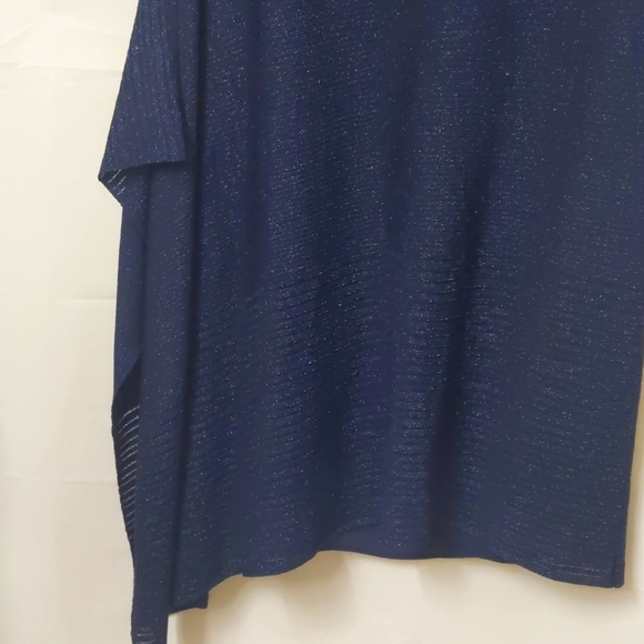 NWT White House Black Market Navy Sparkling Mini Dress/Top Size Large - Picture 7 of 9